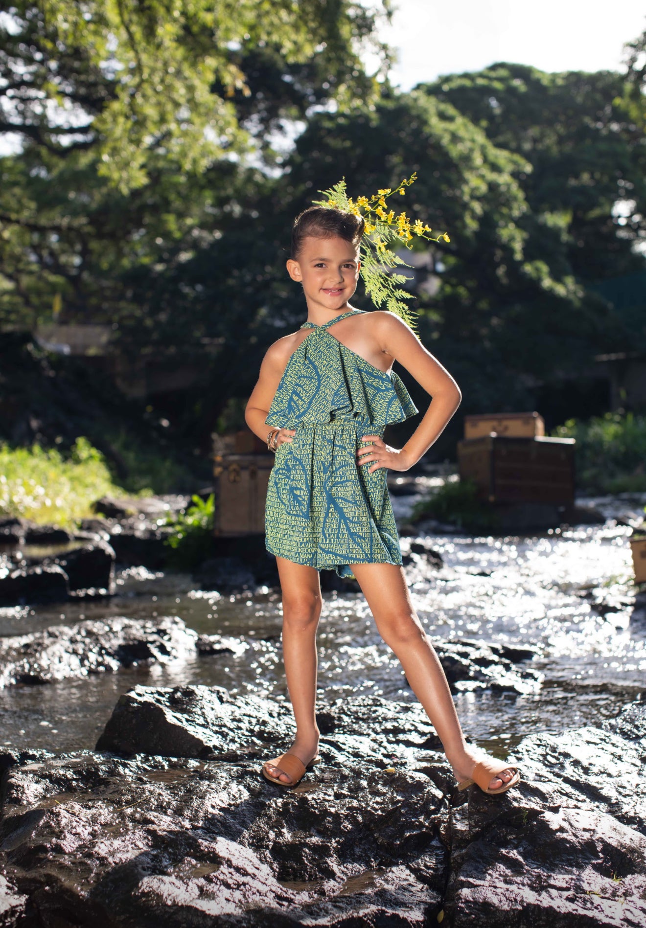 Girl’s Lilia Ruffle Romper WOOL DOBBY (MMʻ25)
