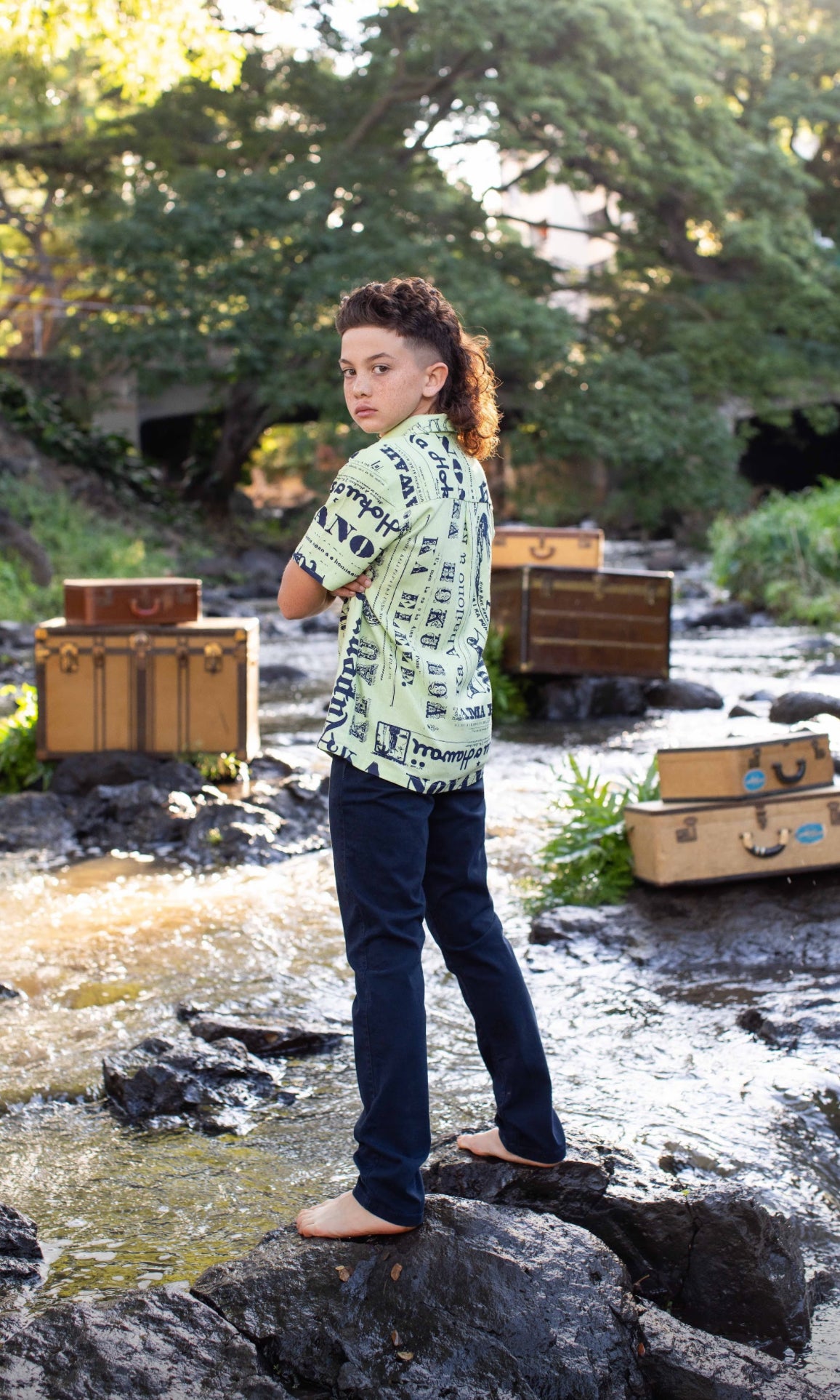 Boyʻs Aloha Shirt LINEN (MMʻ25)