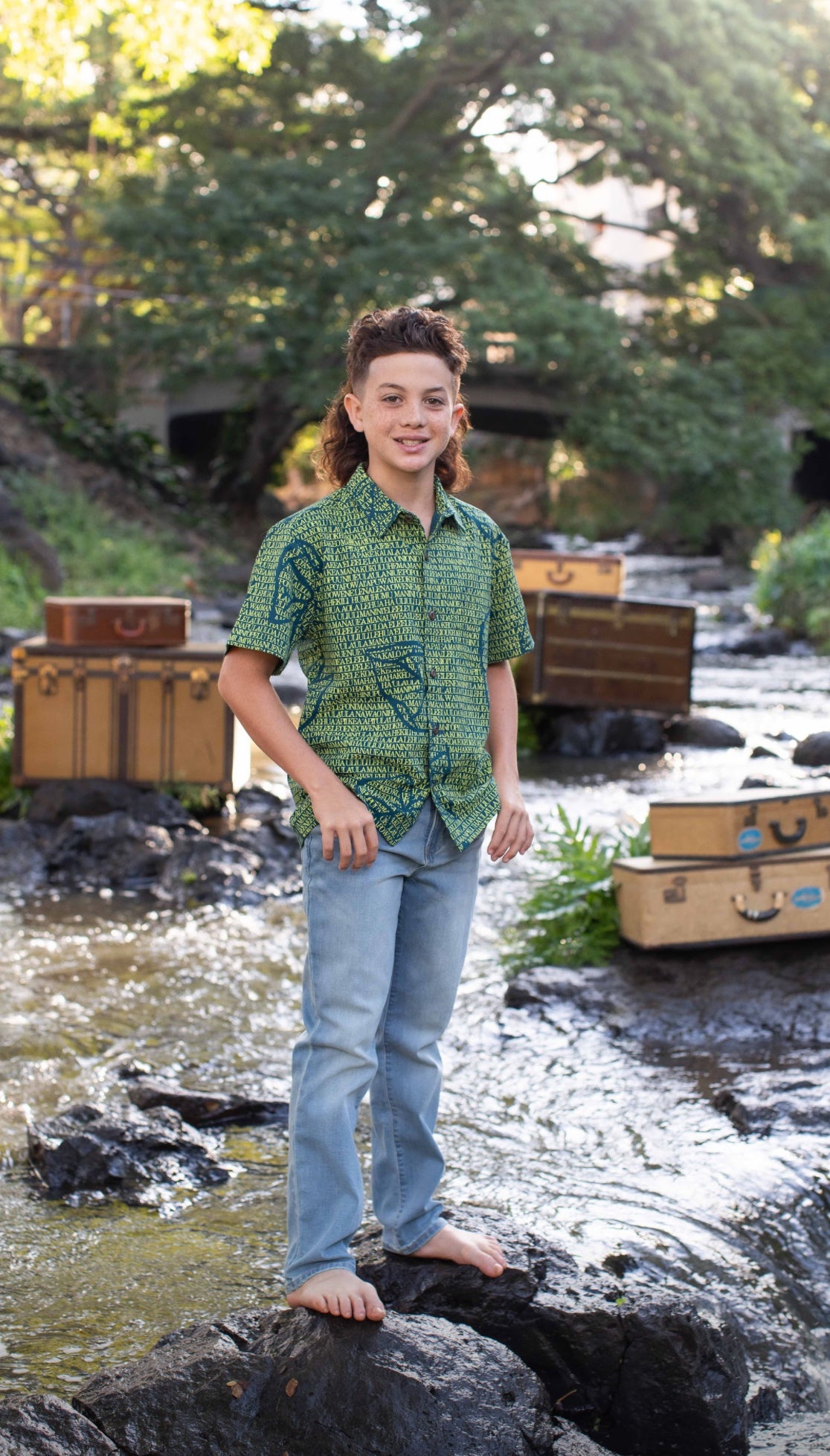 Boyʻs Aloha Shirt LINEN (MMʻ25)