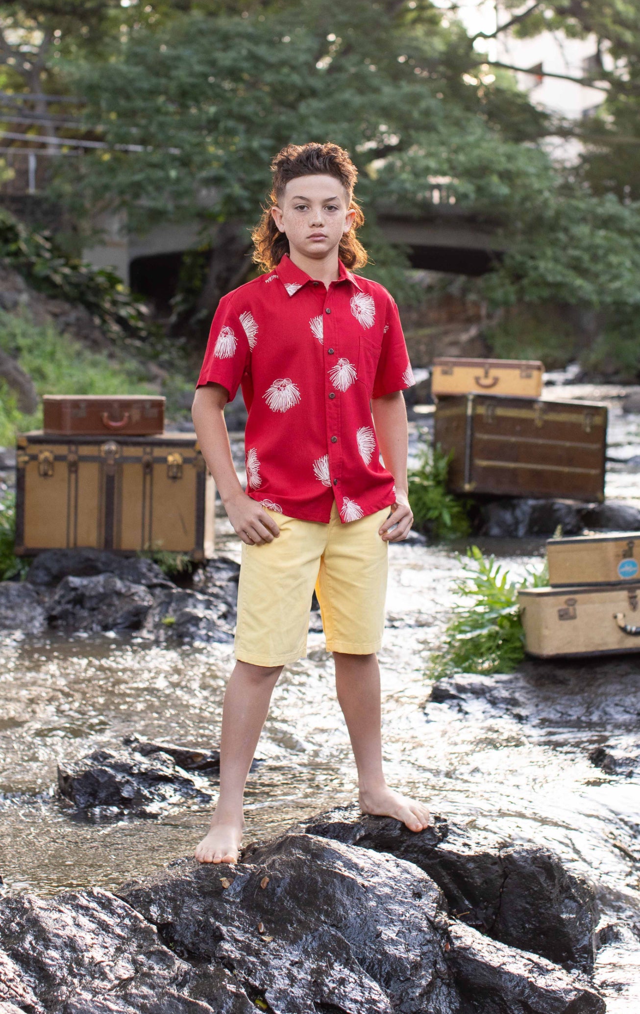 Boyʻs Aloha Shirt LINEN (MMʻ25)