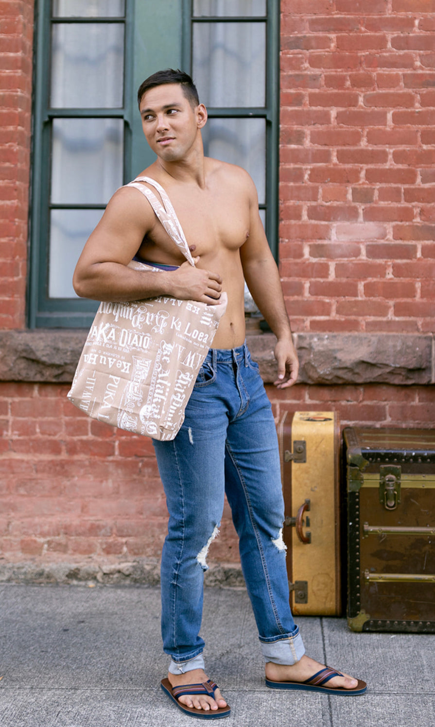 Niumalu 20" Reversible Tote Bag (Linen)