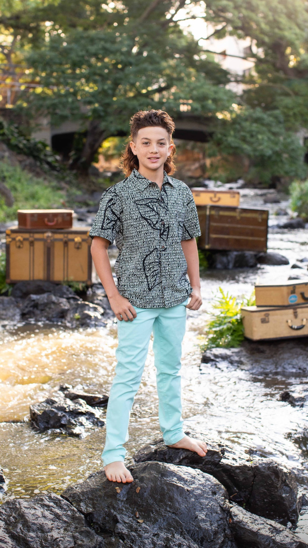Boyʻs Aloha Shirt LINEN (MMʻ25)