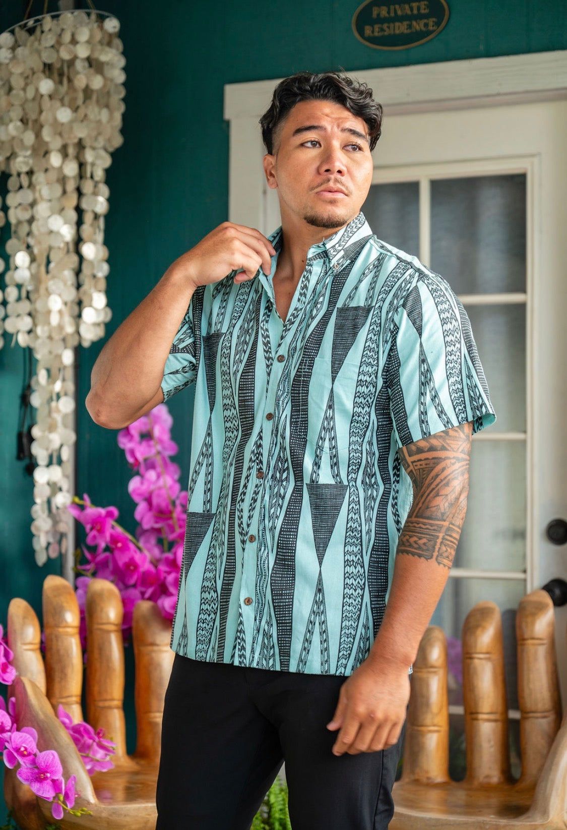 MENʻS Aloha Shirt Short Sleeve LINEN (HMP ʻ26)