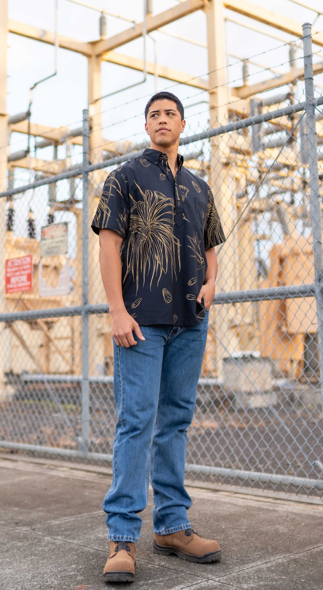 ALOHA SHIRT PULLOVER LINEN (GOLDʻ25)