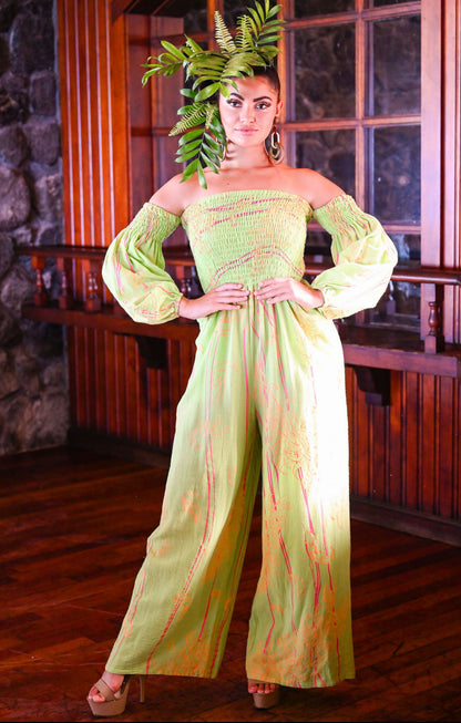 Kaila Smocking Pant Romper (GAUZE FALL’25)