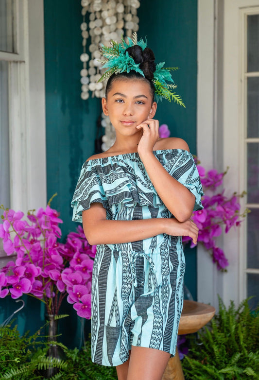 GIRLS Māhealani Shorts Romper LINEN (HMPʻ26)