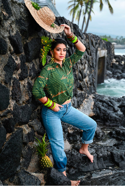 Kauʻi Long Sleeve Blouse (GAUZEʻ25)