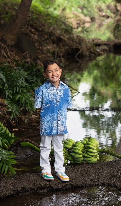 Aloha Shirt BOYʻS SHORT SLEEVE (LINEN MM ʻ26)
