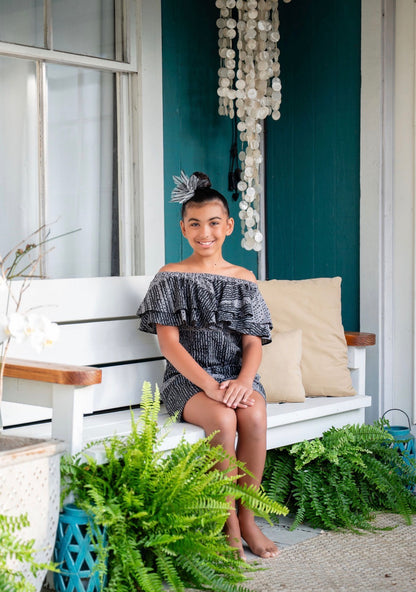 GIRLS Māhealani Shorts Romper LINEN (BHG ʻ26)