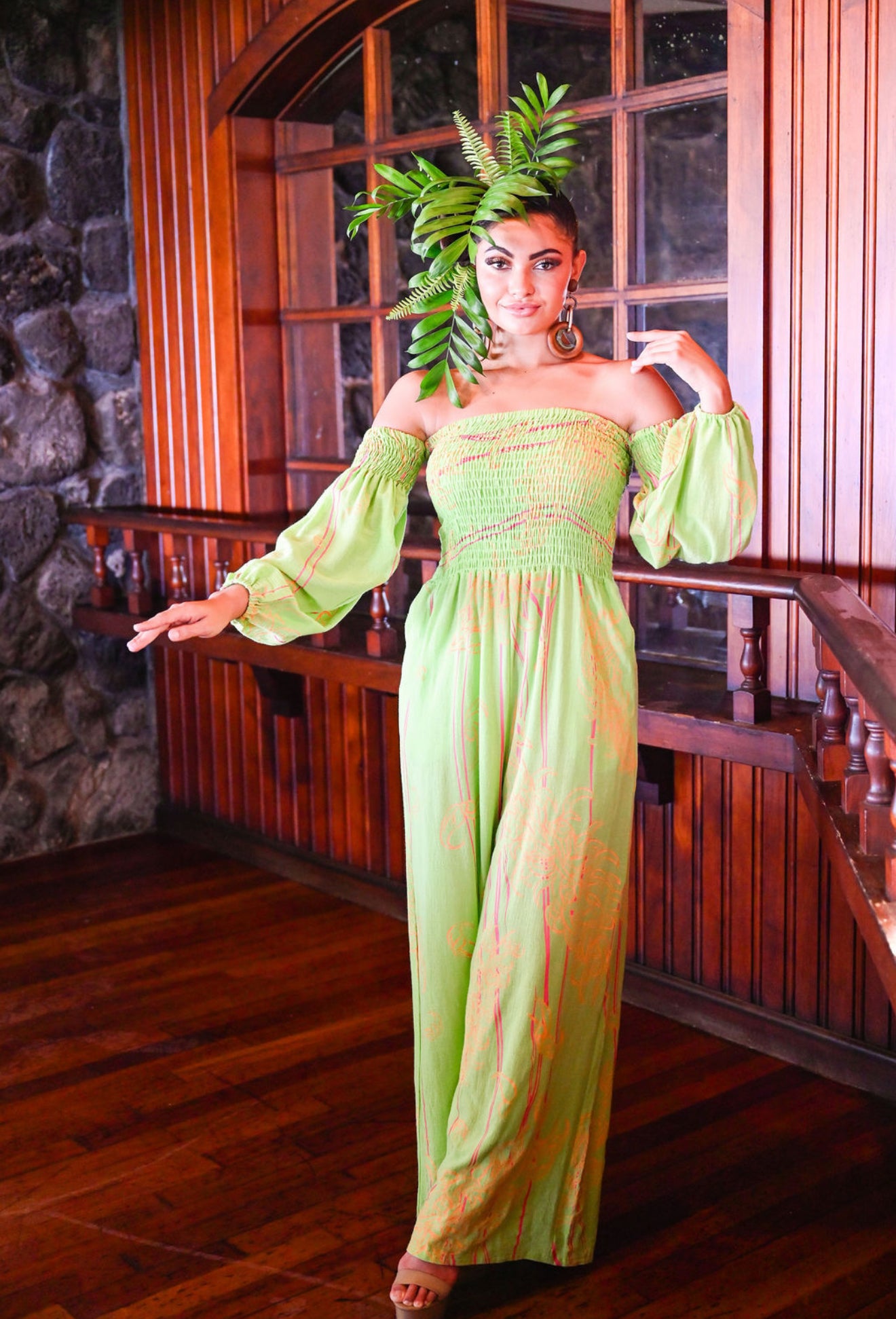 Kaila Smocking Pant Romper (GAUZE FALL’25)