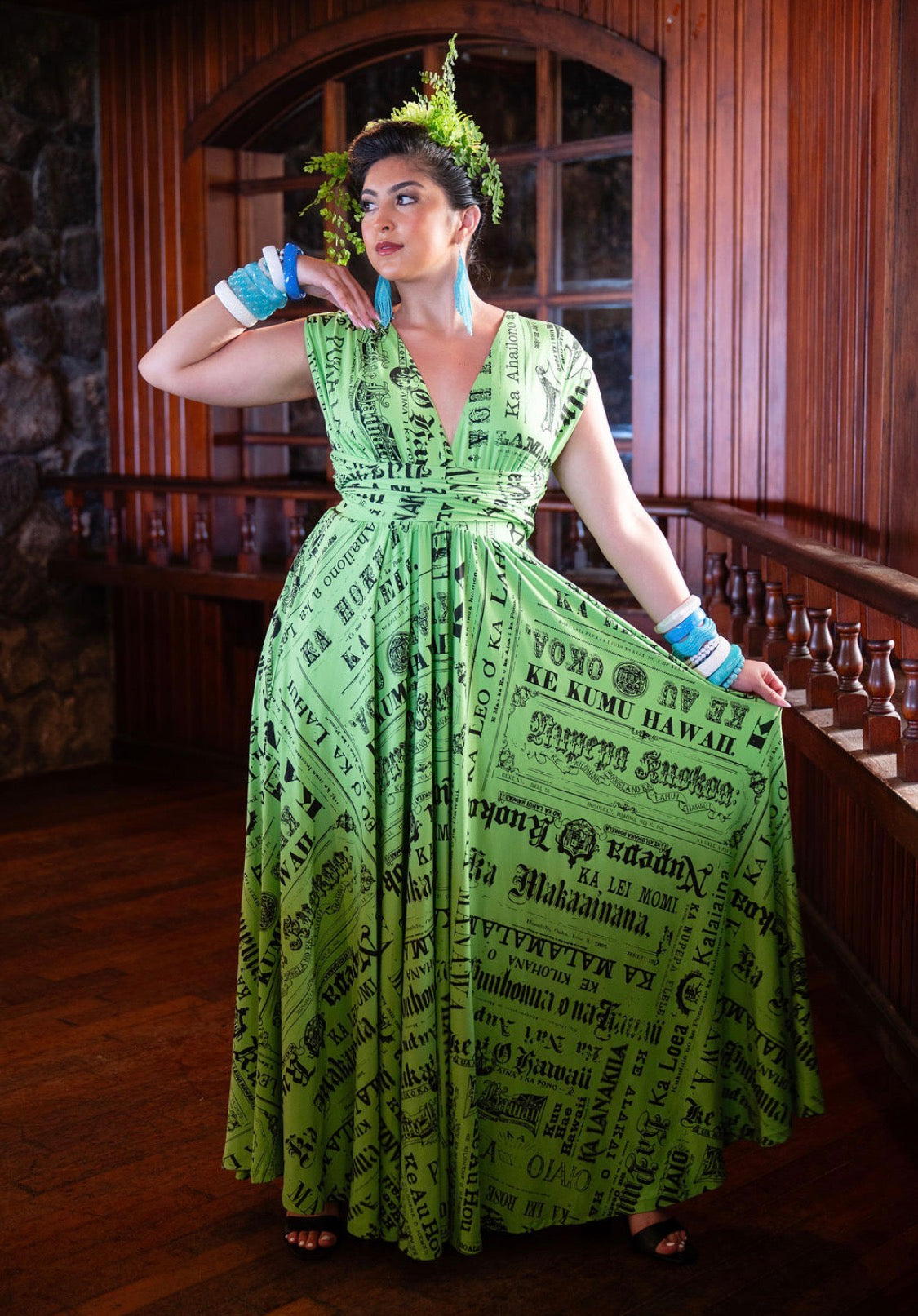 Kolohe Wrap Dress  DTY-S (NEON GREEN)