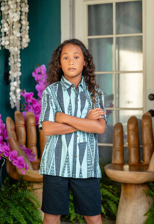 BOYS Aloha Shirt Button Down LINEN (HMPʻ26)