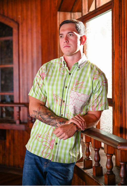 Menʻs Aloha Shirt Button Down ( MIH PALAKA ʻ25 )