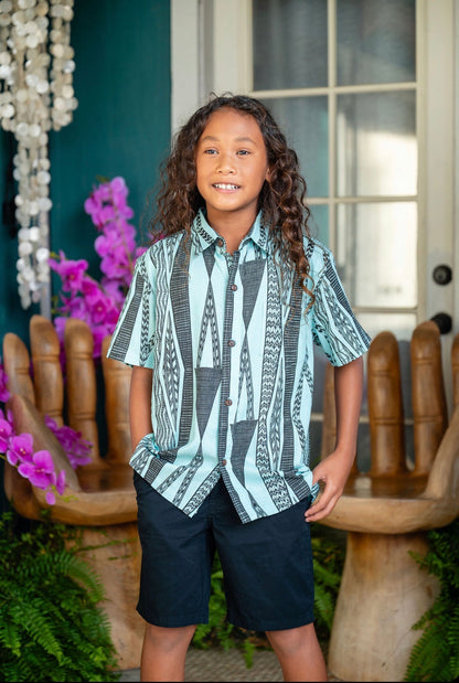 BOYS Aloha Shirt Button Down LINEN (HMPʻ26)