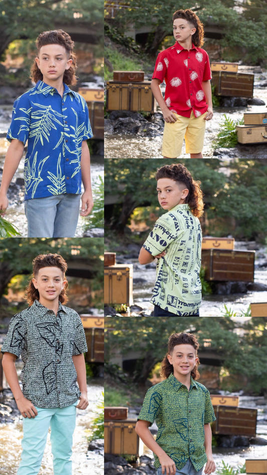 Boyʻs Aloha Shirt LINEN (MMʻ25)